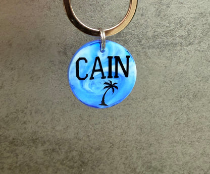 Epoxid- Hundemarke blau personalisierbar